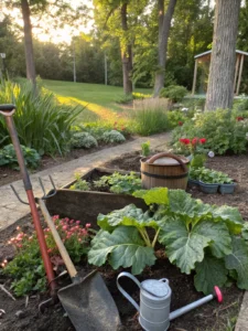 recycling rhubarb leaves