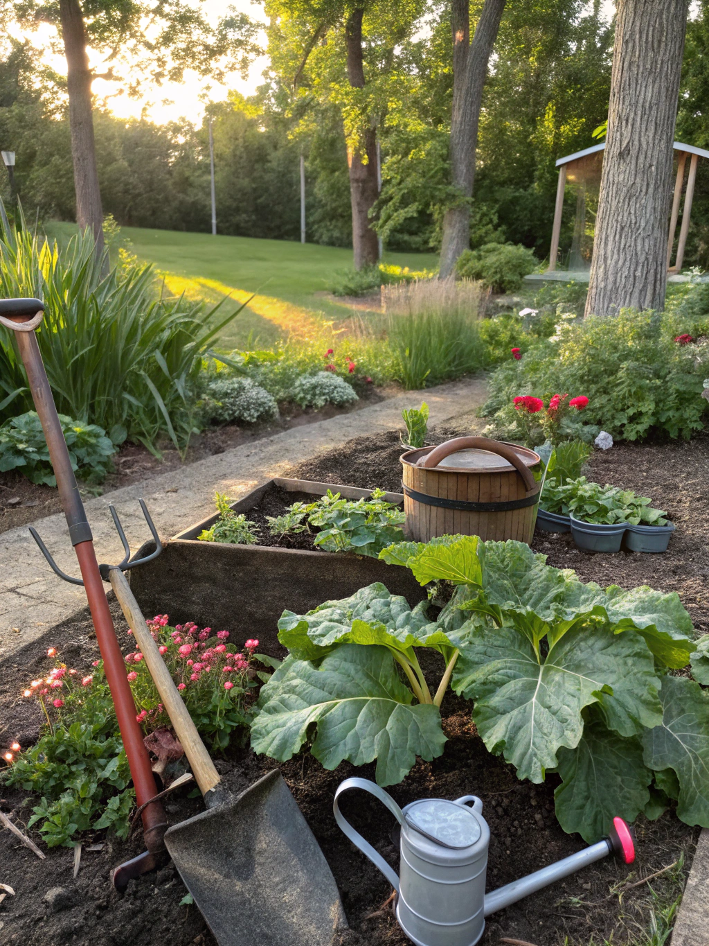 recycling rhubarb leaves